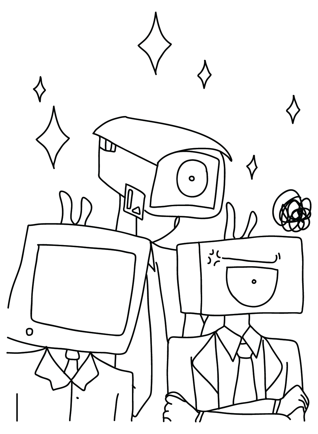 Speakerman, Cameramen, TV Man Coloring Page from TV Man