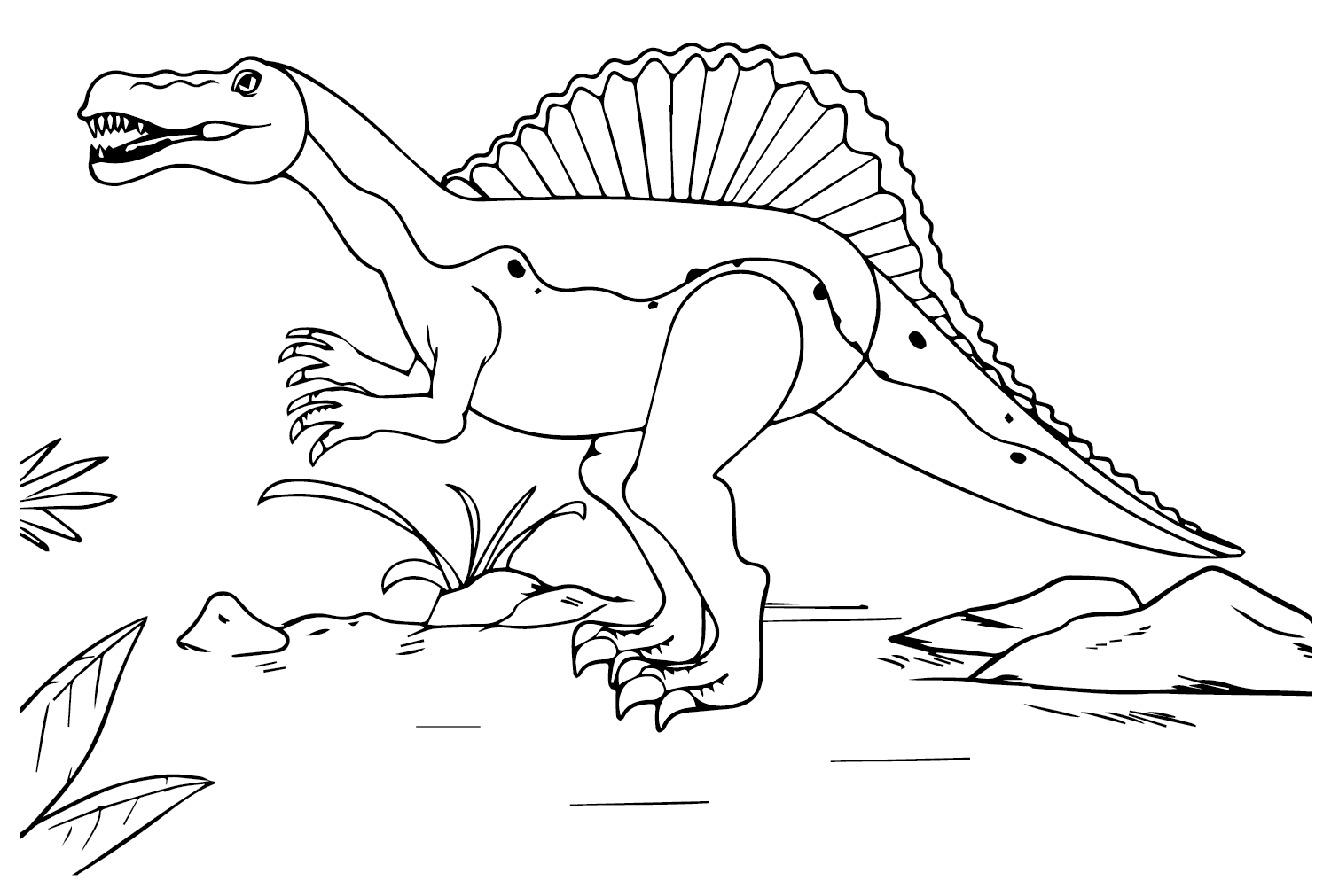 Spinosaurus Aegyptiacus kleurplaat PNG van Spinosaurus Aegyptiacus