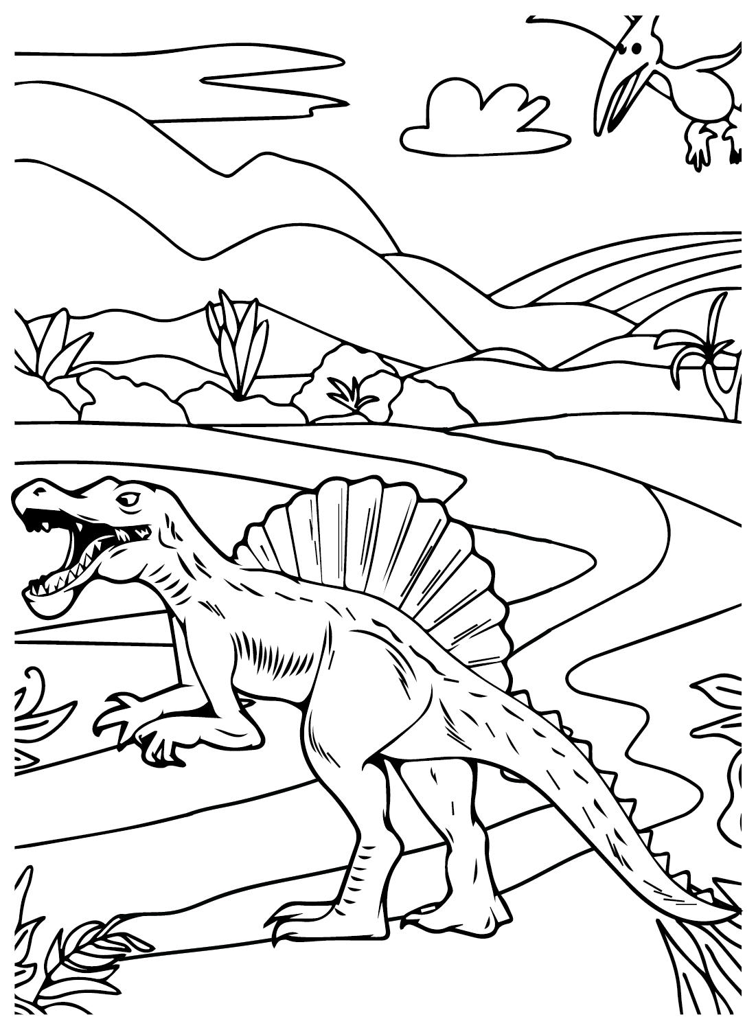 Malvorlage Spinosaurus Aegyptiacus von Spinosaurus Aegyptiacus