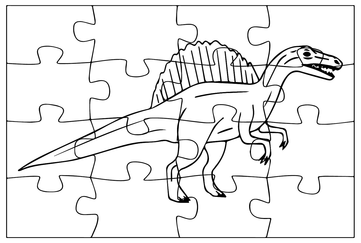 Spinosaurus Aegyptiacus Legpuzzels om in te kleuren van Spinosaurus Aegyptiacus