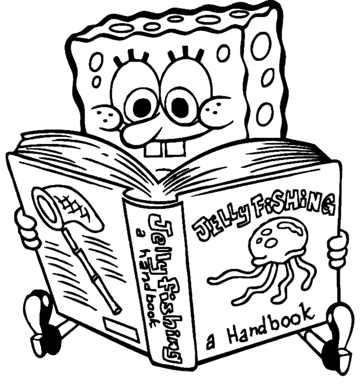 Sponge Bob Book Coloring Page