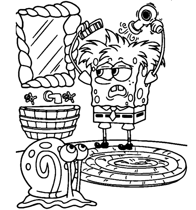 Spongebob And Gary Coloring Page