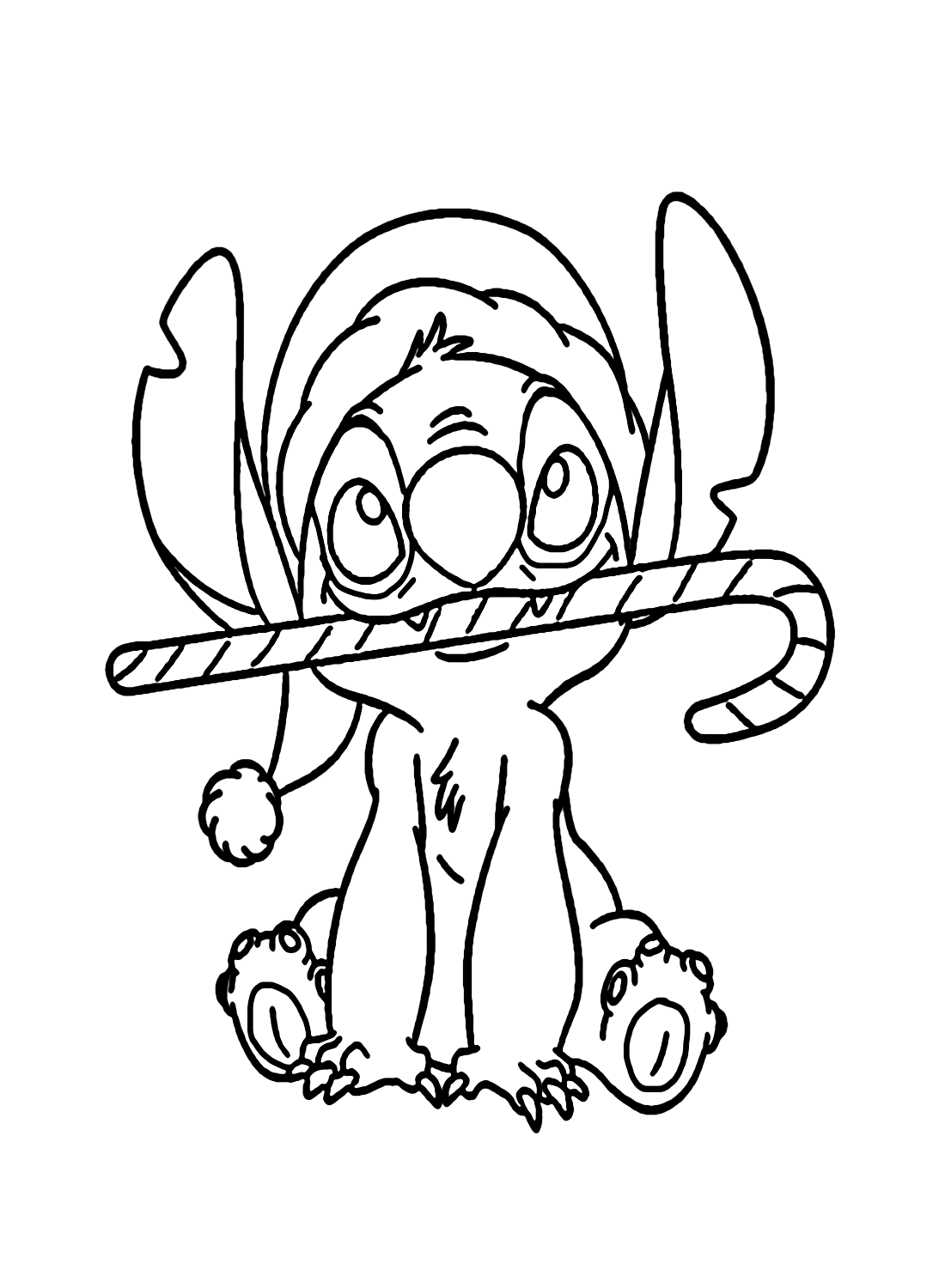 Stitch Disney Christmas Coloring Pages Coloring Page