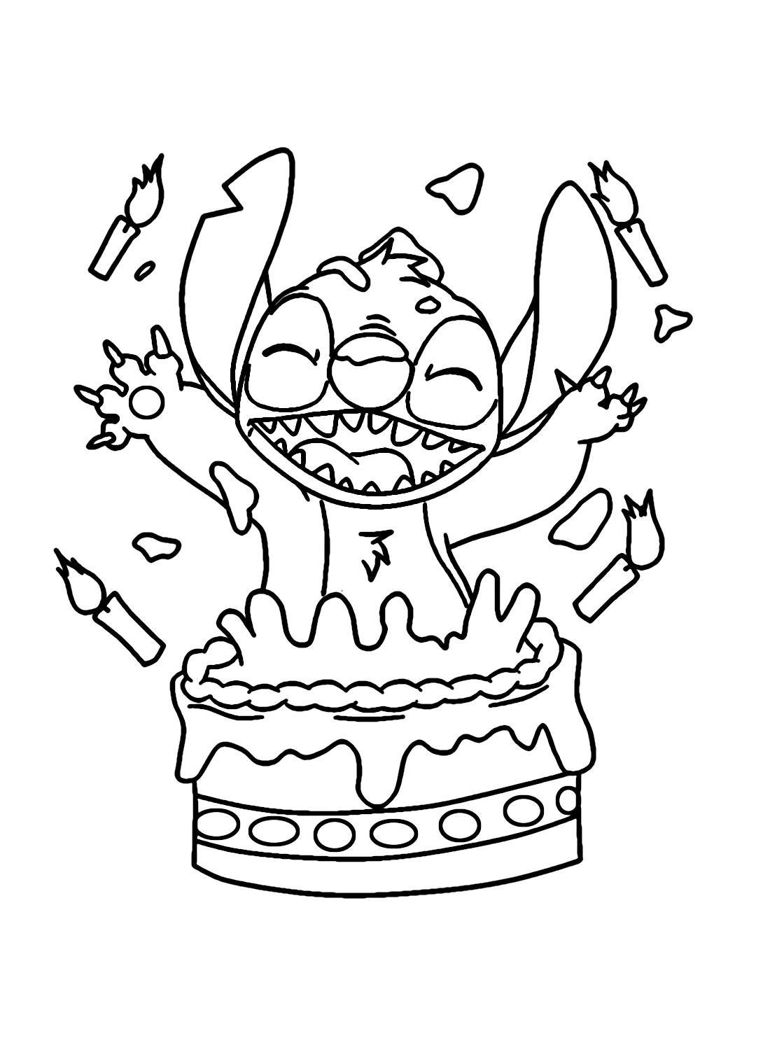 Stitch Happy Birthday Coloring Pages Coloring Page