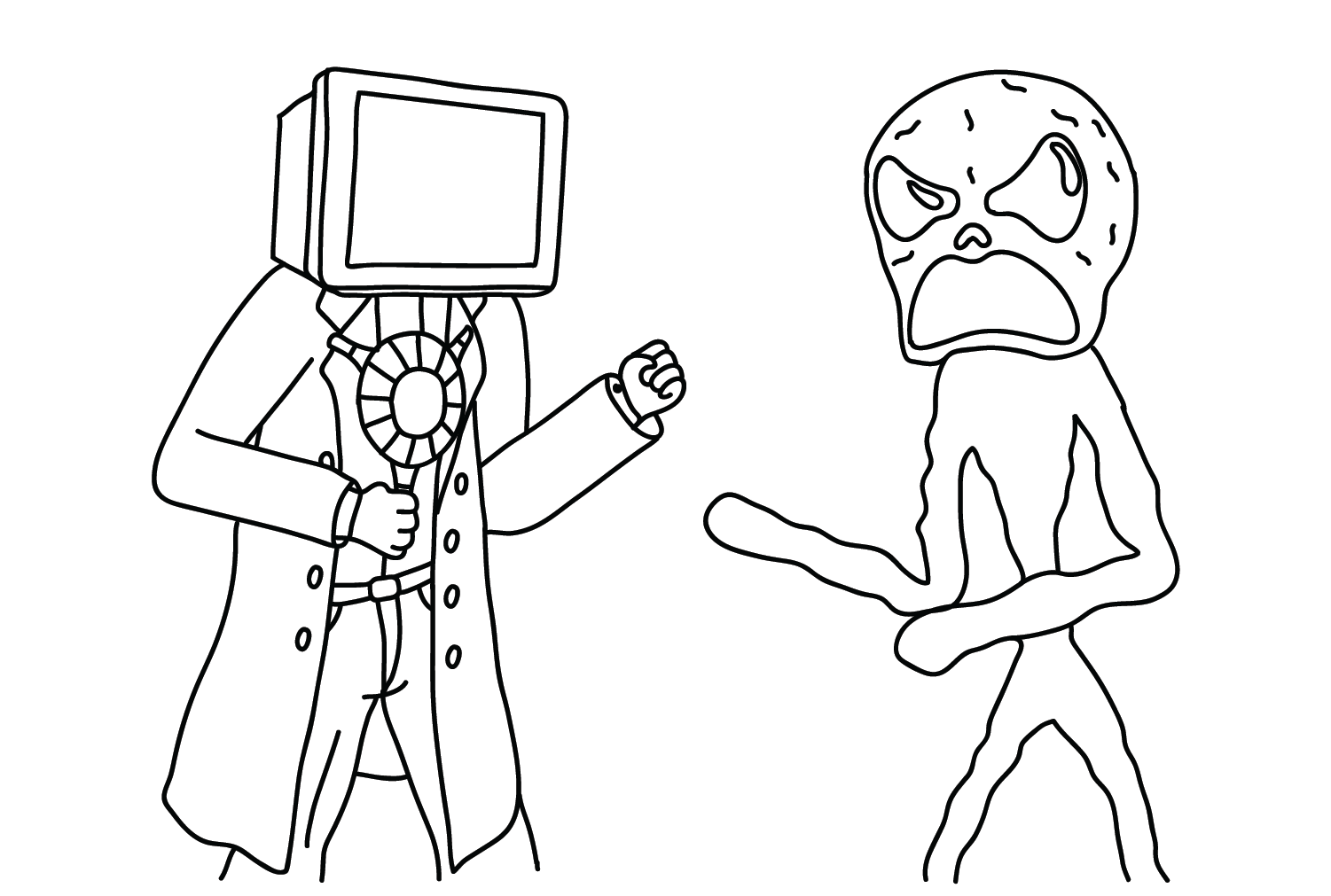 TV Man Coloring Pages to Print from TV Man