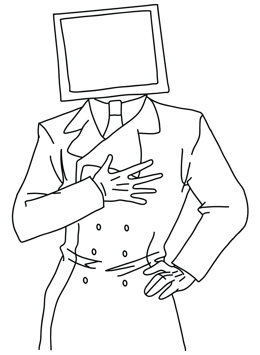 Раскраска Телевизионный Человек от Телевизионного Человека