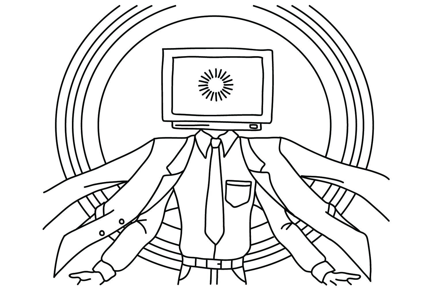 TV Man Pictures to Color from TV Man