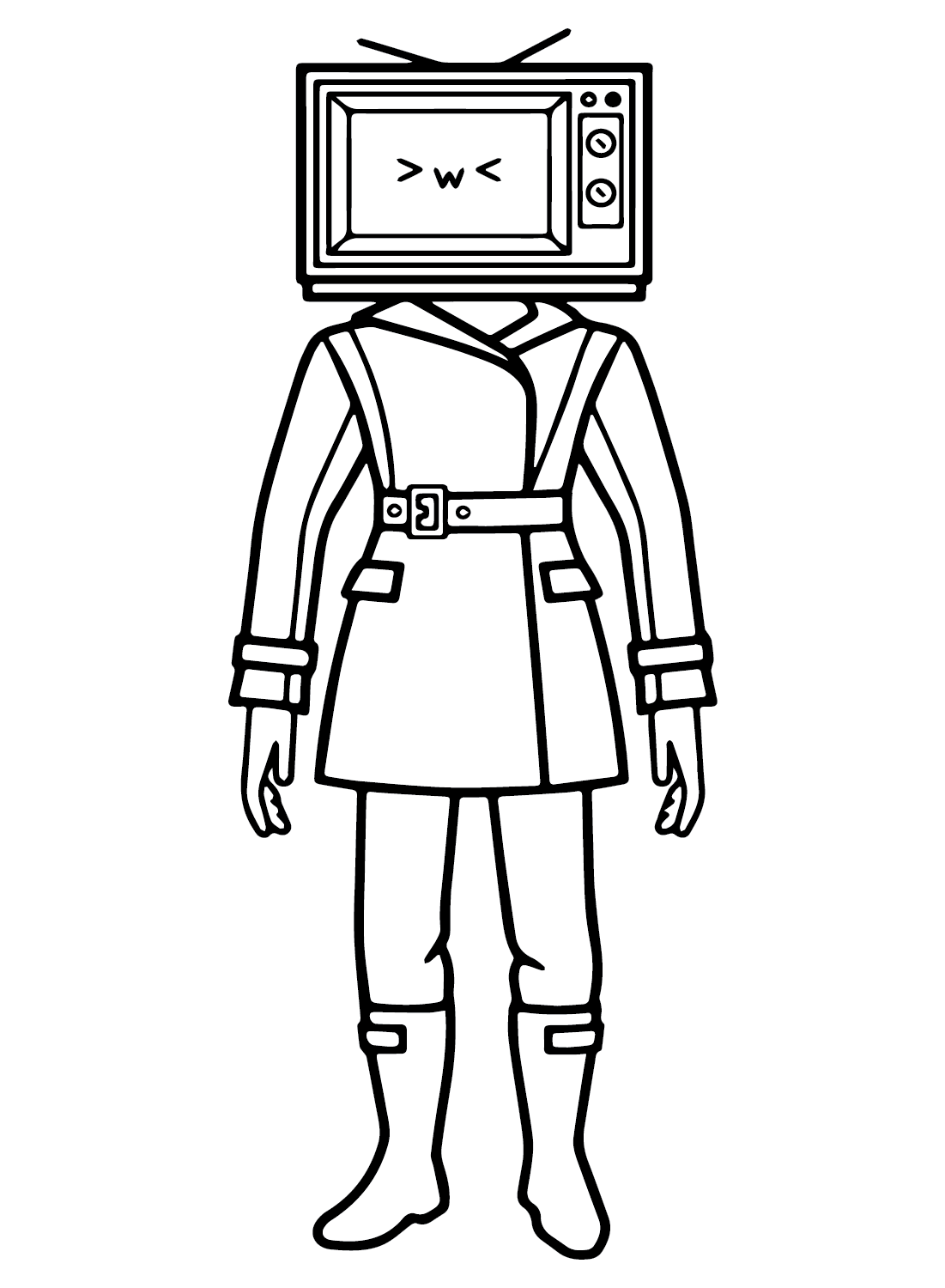 TV Woman Coloring Sheet for Kids from TV Man