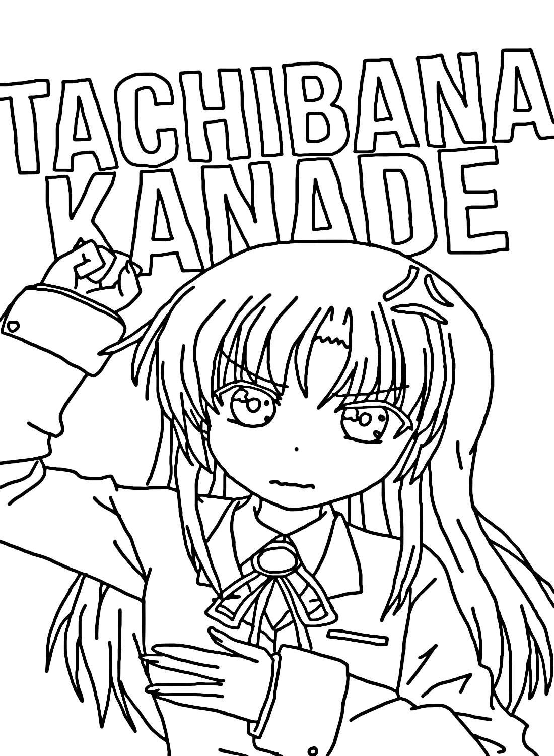 Página para colorir de Tachibana Kanade de Kanade Tachibana