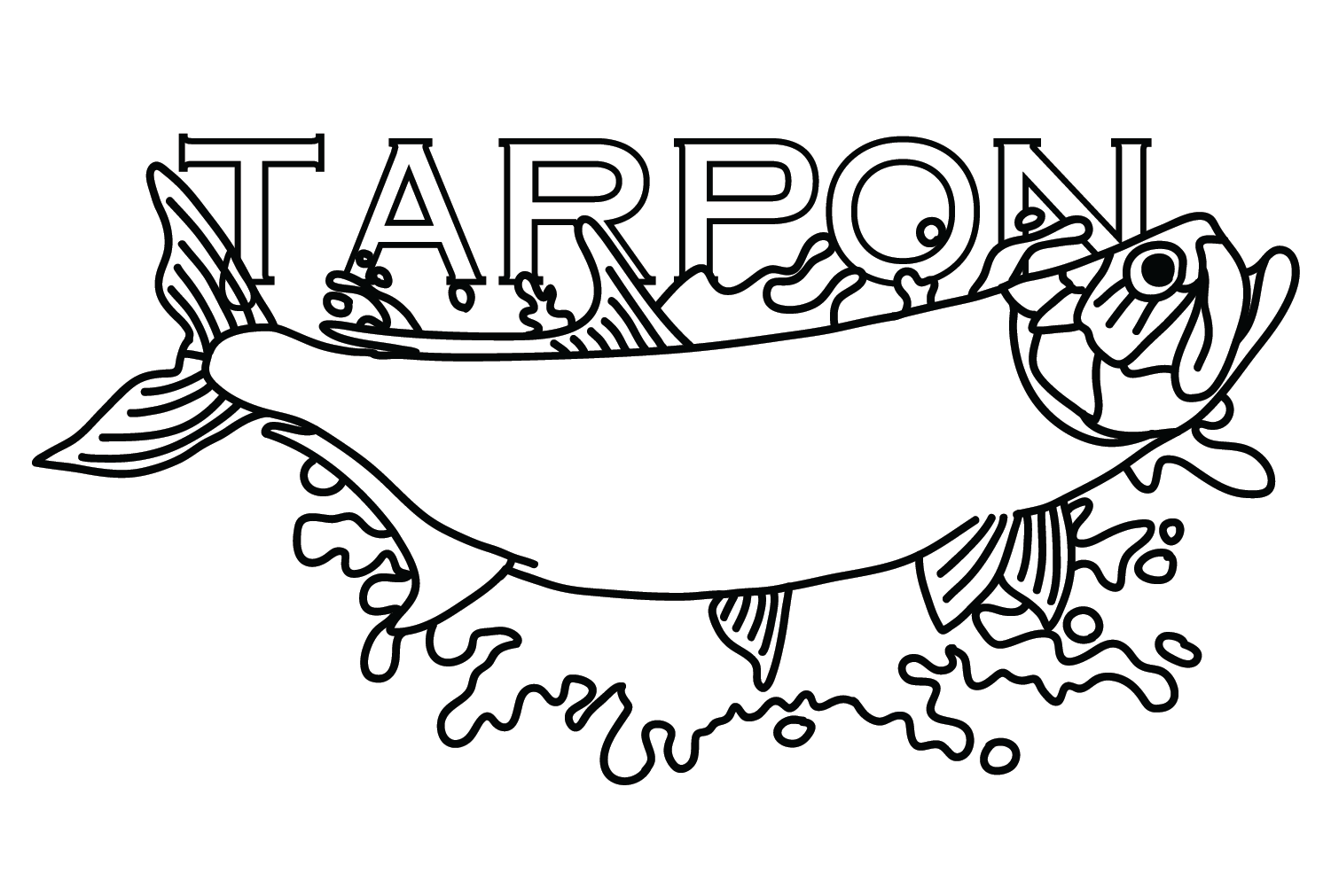 Tarpon Jump on the Water Coloring Pages - Tarpon Coloring Pages ...
