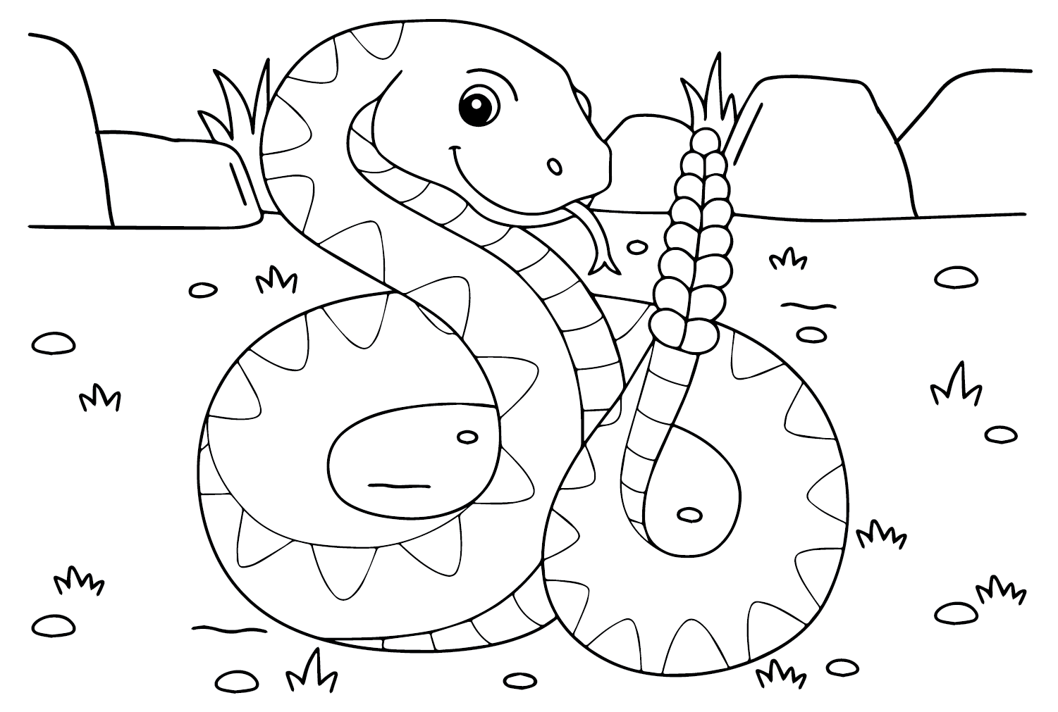 The Rattlesnake Coloring Page from Rattlesnake