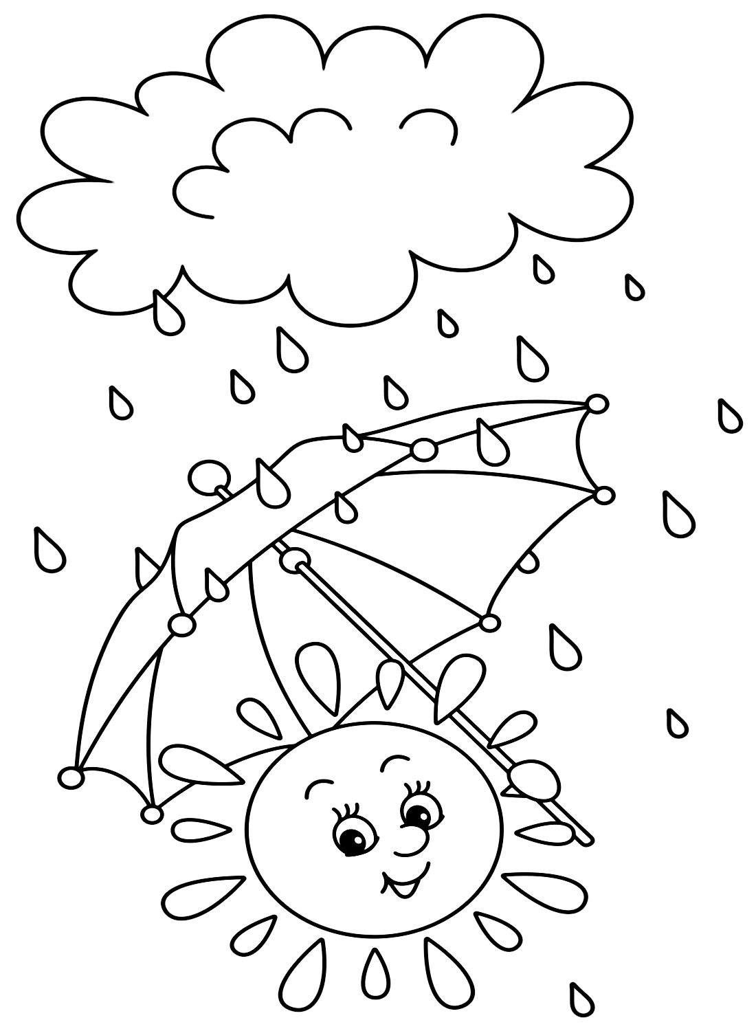 The Sun Avoids the Rain Coloring Pages