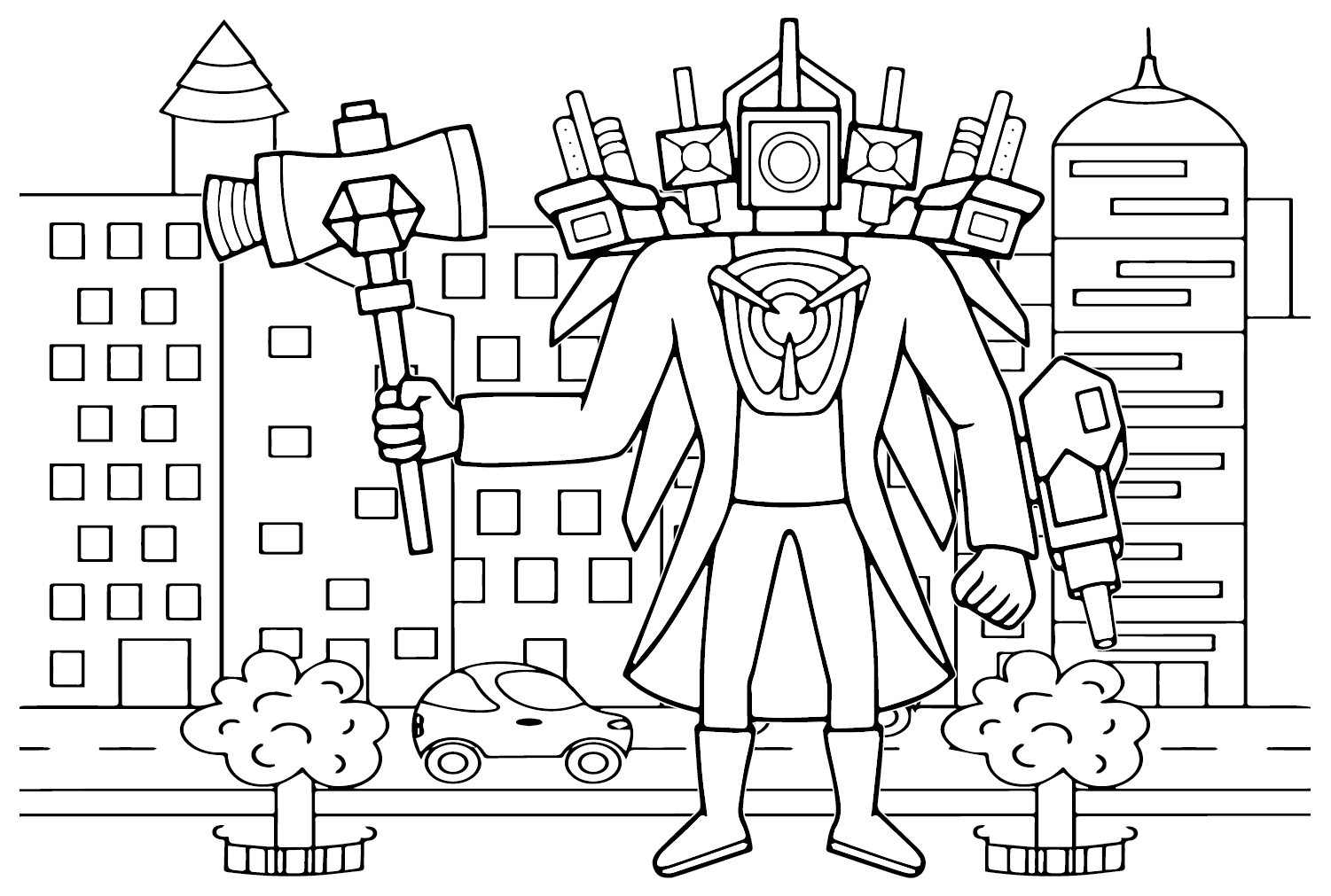 Cameraman Titan Coloring Pages