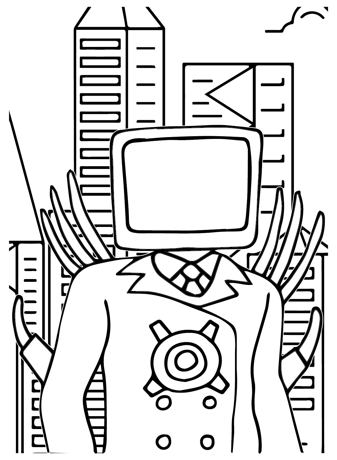 Tv man раскраска. ТВ Мэн Титан раскраска. Раскраска телевизор. Телевизоромен раскраска. Телевизор Мэн раскраска.