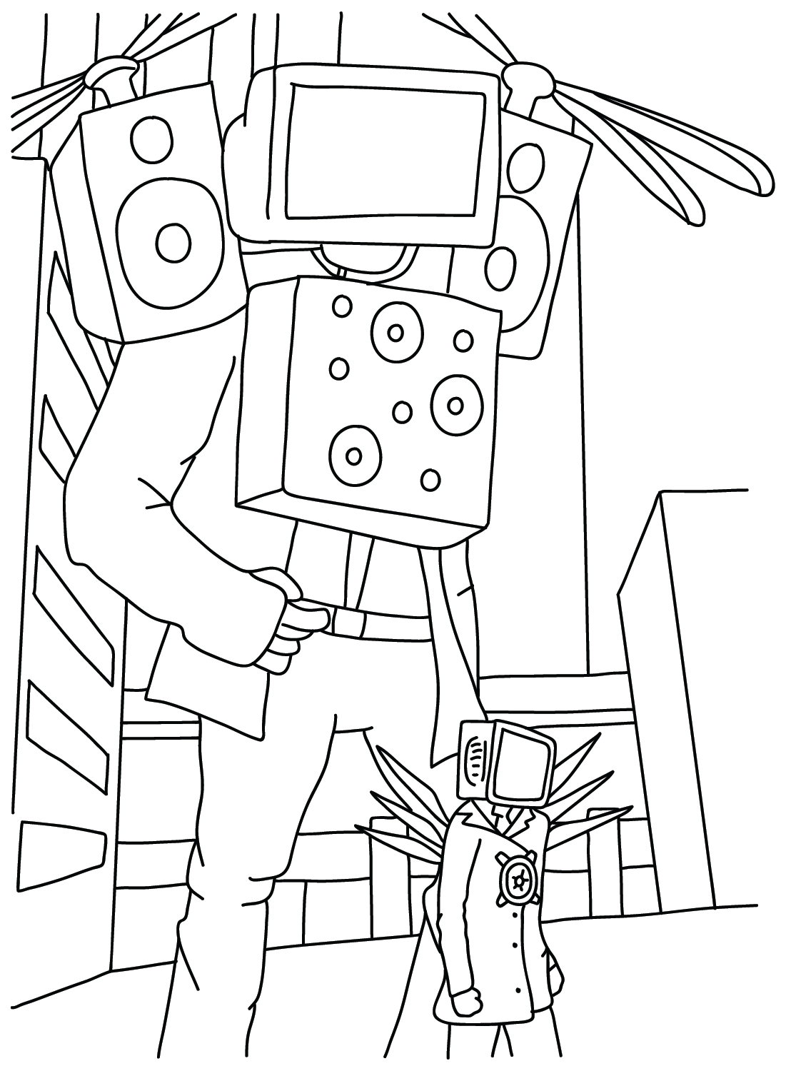 Dibujos para colorear de Titan TV Man para imprimir de Titan TV Man