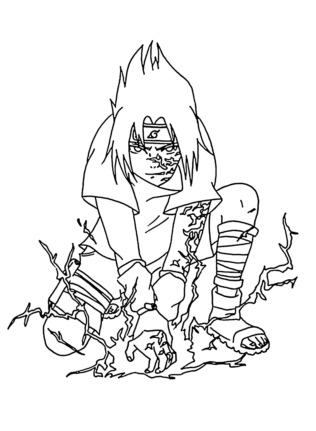 Desenhos para colorir do Naruto – Sasuke