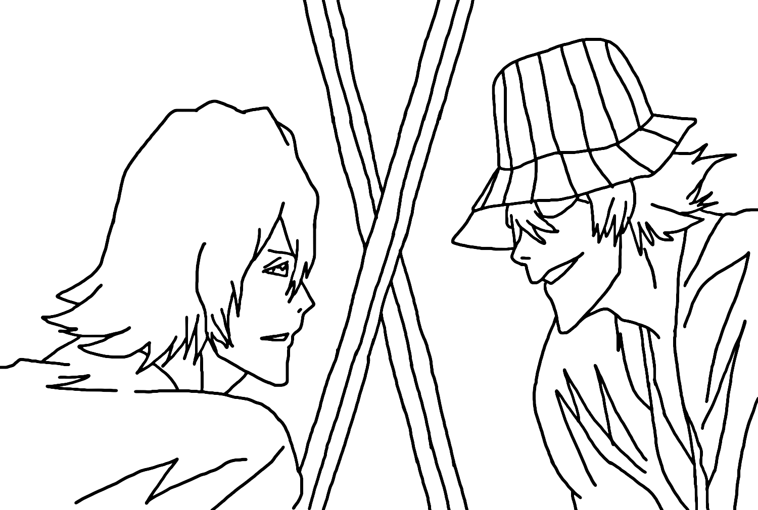 Coloriage Urahara contre Reigai de Kisuke Urahara
