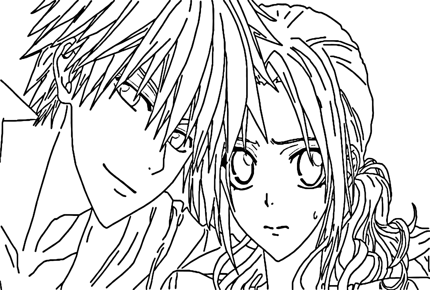 Usui and Misaki Coloring Page from Takumi Usui