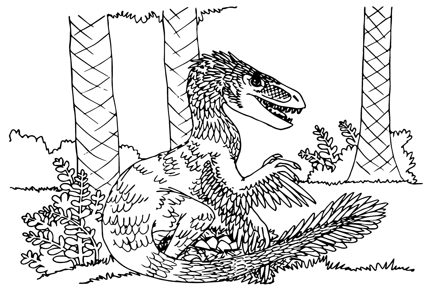 Utahraptor kleurplaat van Utahraptor