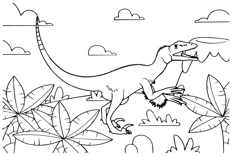 Utahraptor Coloring Page