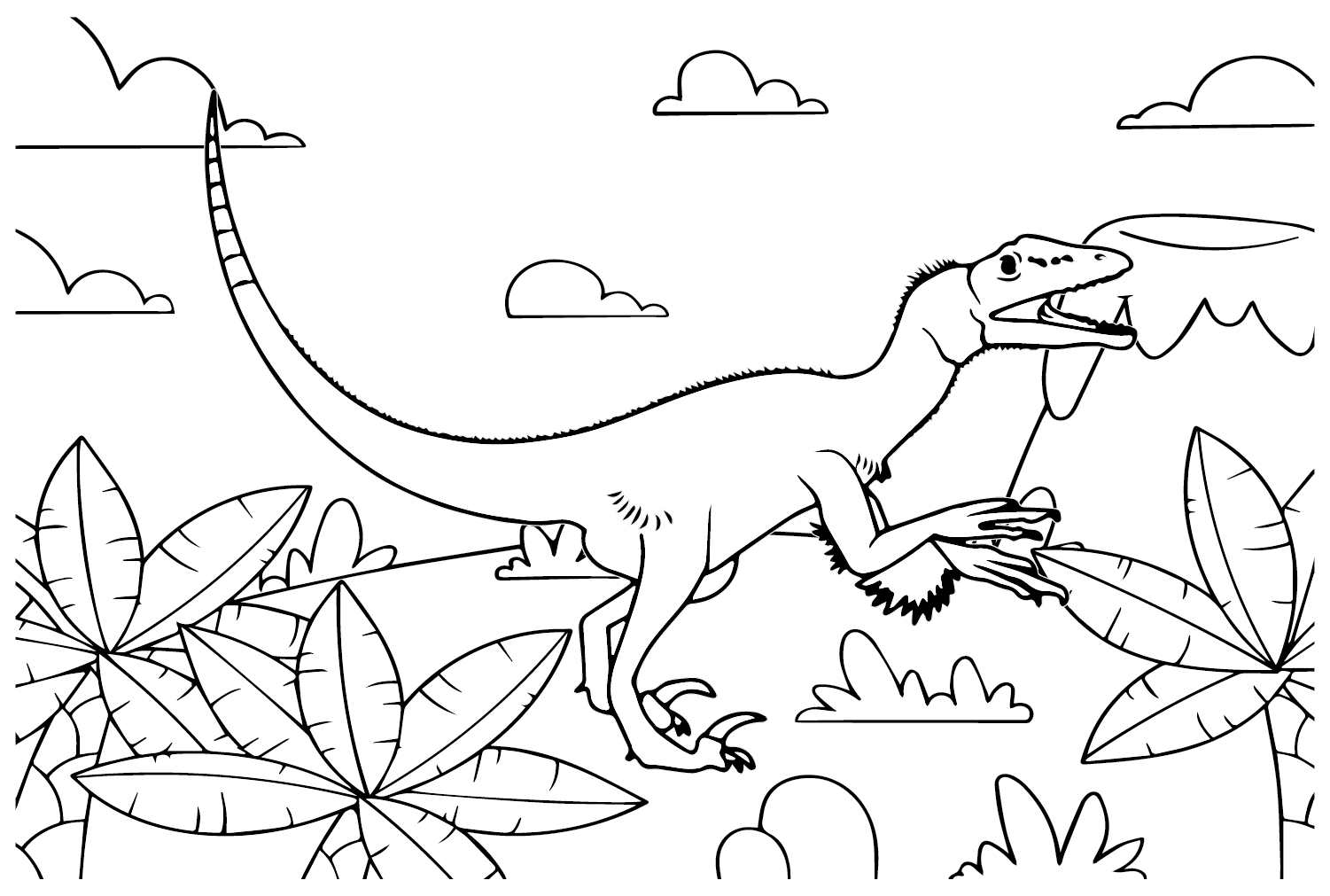 Utahraptor Illustratie kleurplaat van Utahraptor