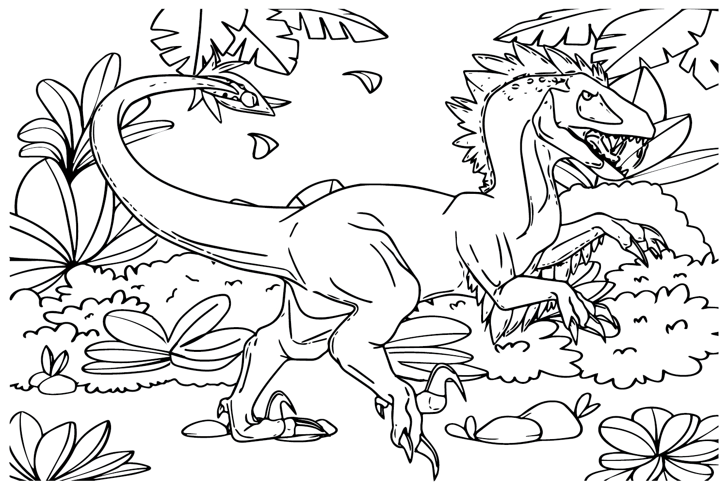 Utahraptor to Color - Free Printable Coloring Pages