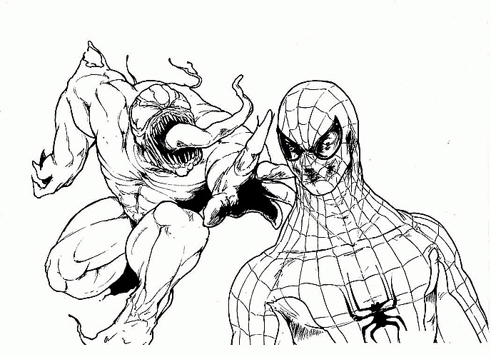 Venom-Attack-Spiderman-coloring-page