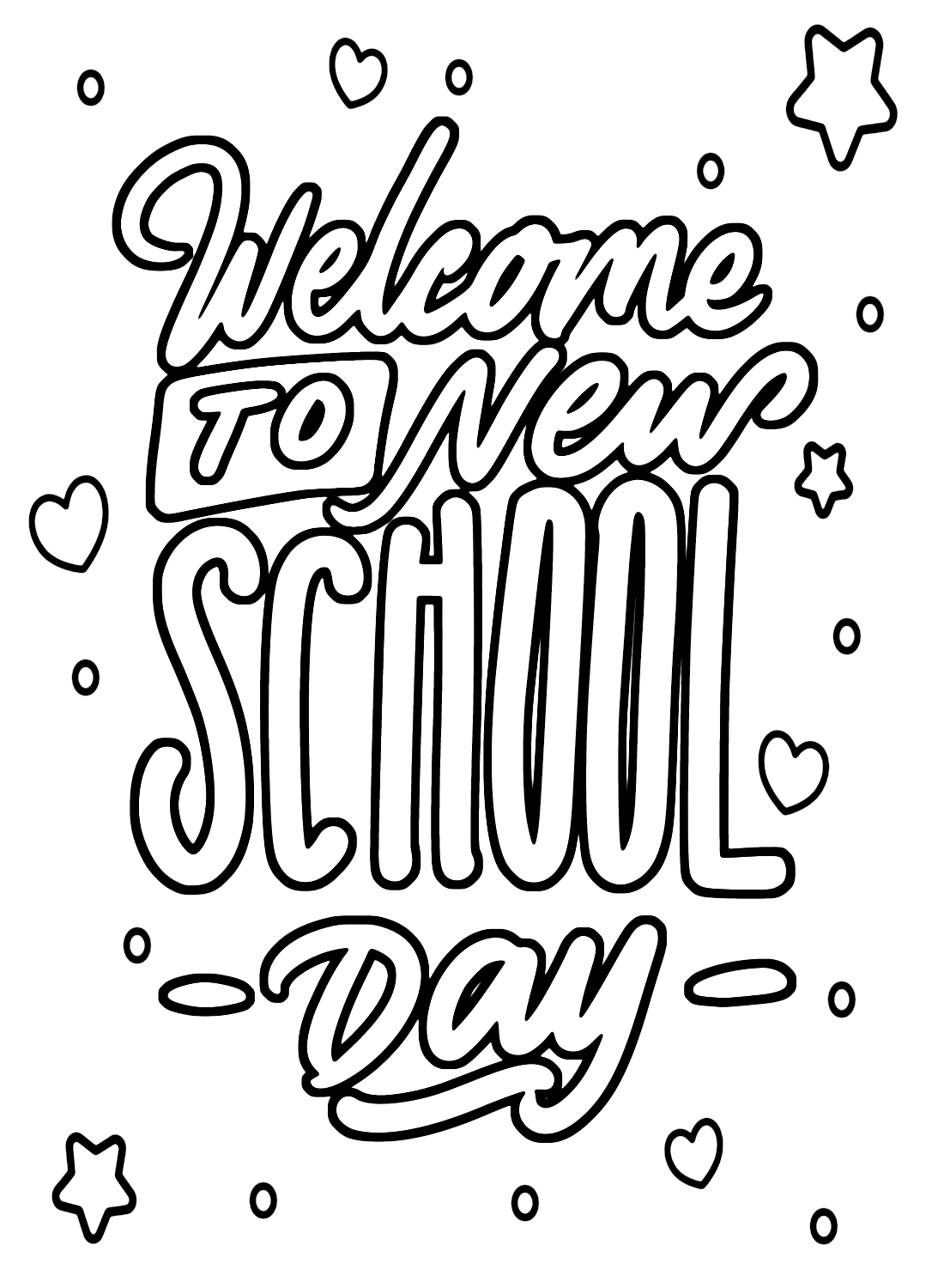 Welcom to New School Day Coloring from Back to School