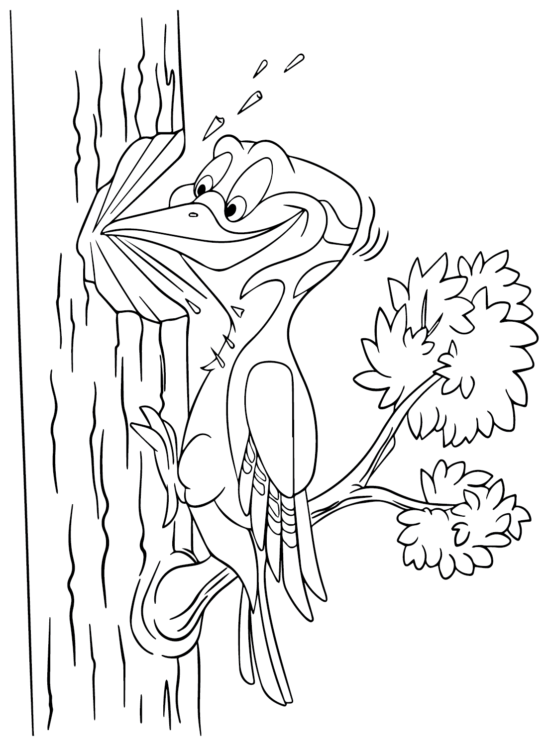 Página para colorir do Woody Woodpecker grátis no Woodpecker