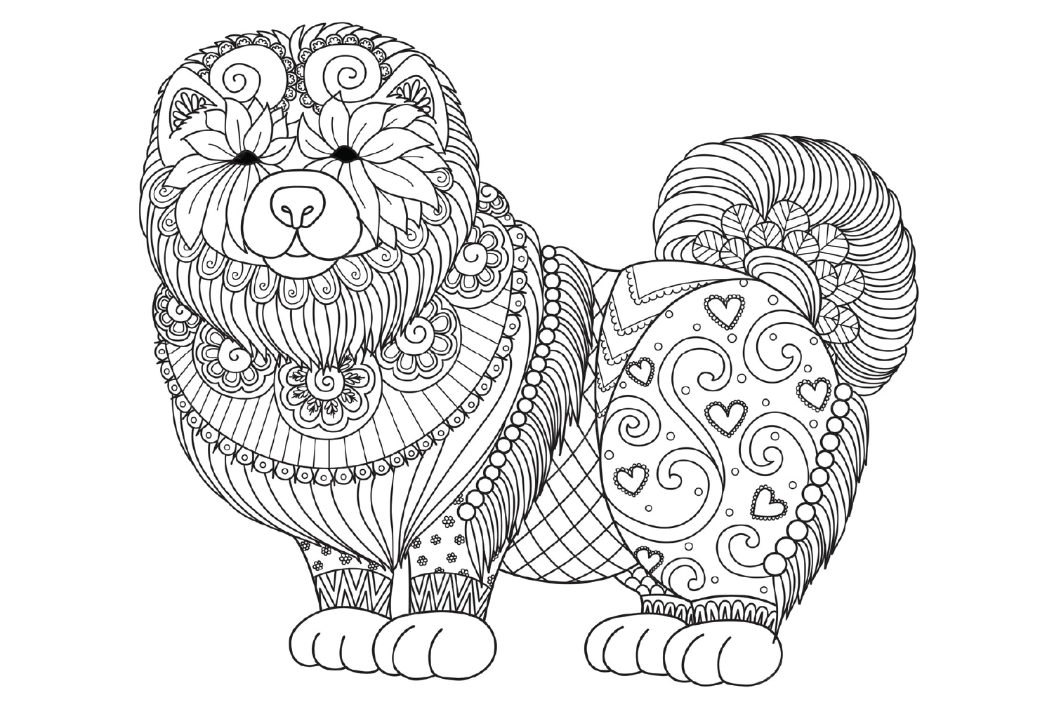 Zentangle Dog Coloring Pages