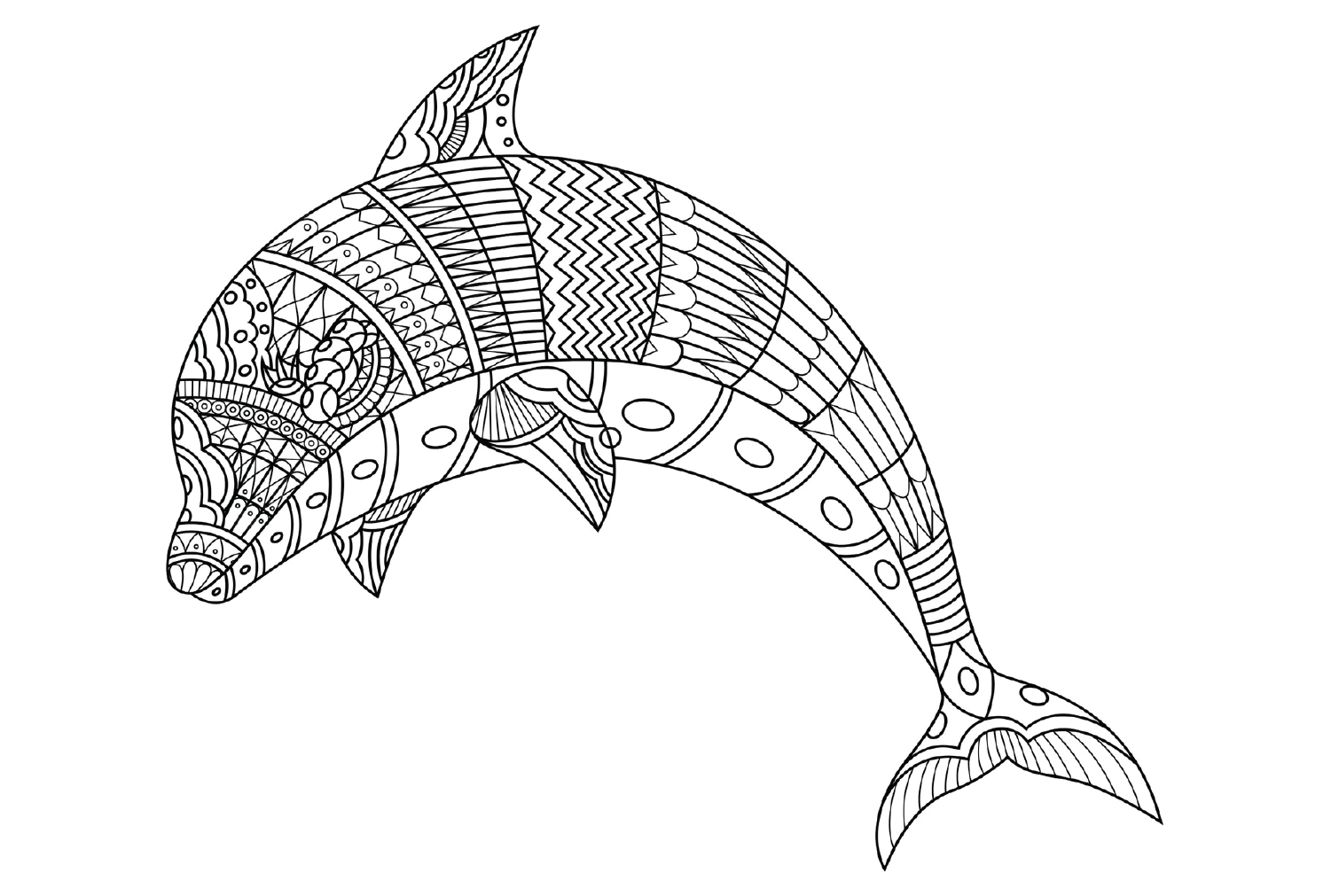 Zentangle Dolphin from Zentangle Animal