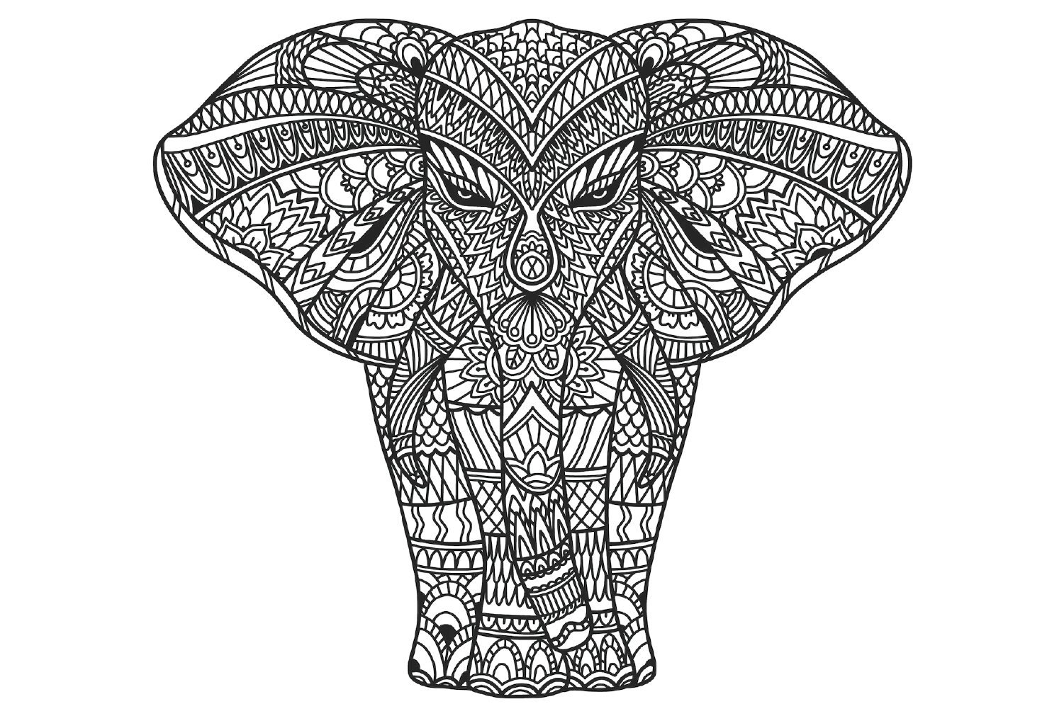فيل Zentangle من حيوان Zentangle