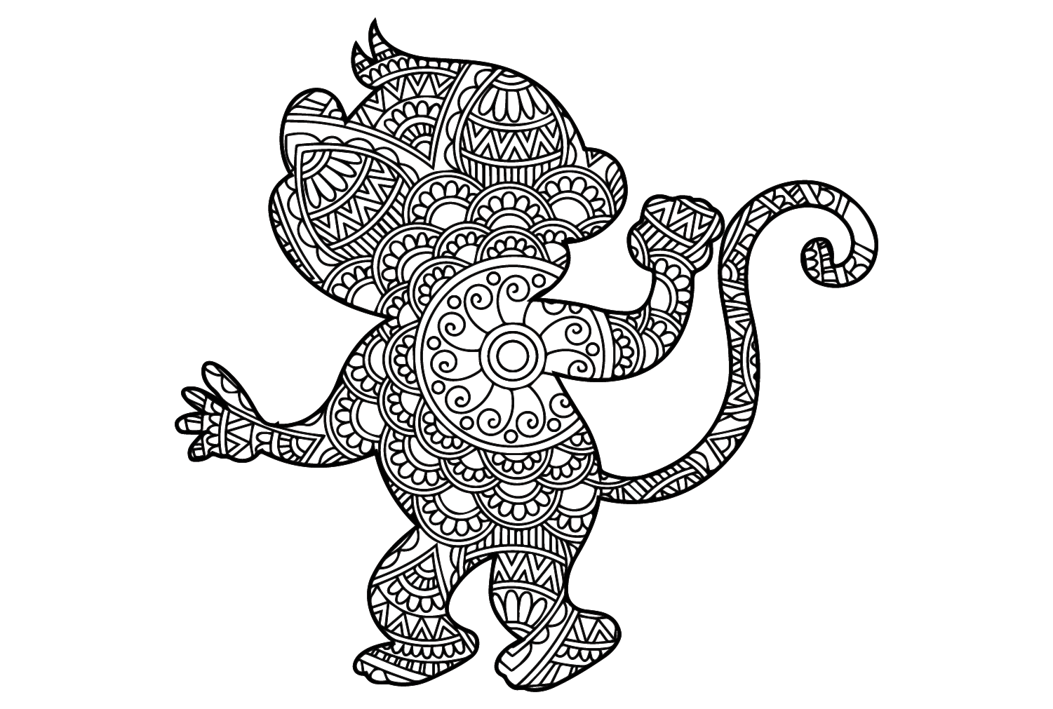 Macaco Zentangle de Zentangle Animal
