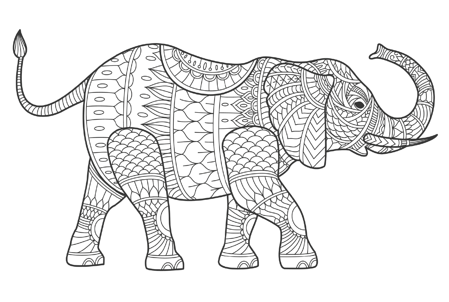 Zentangle Style Elephant من Zentangle Animal