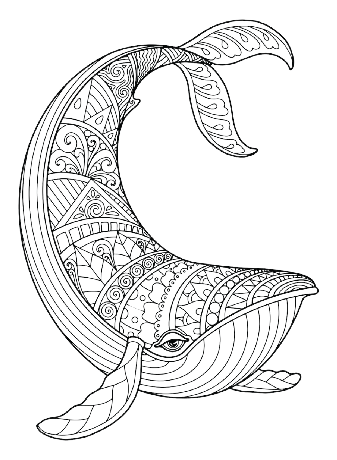 Zentangle Whale from Zentangle Animal