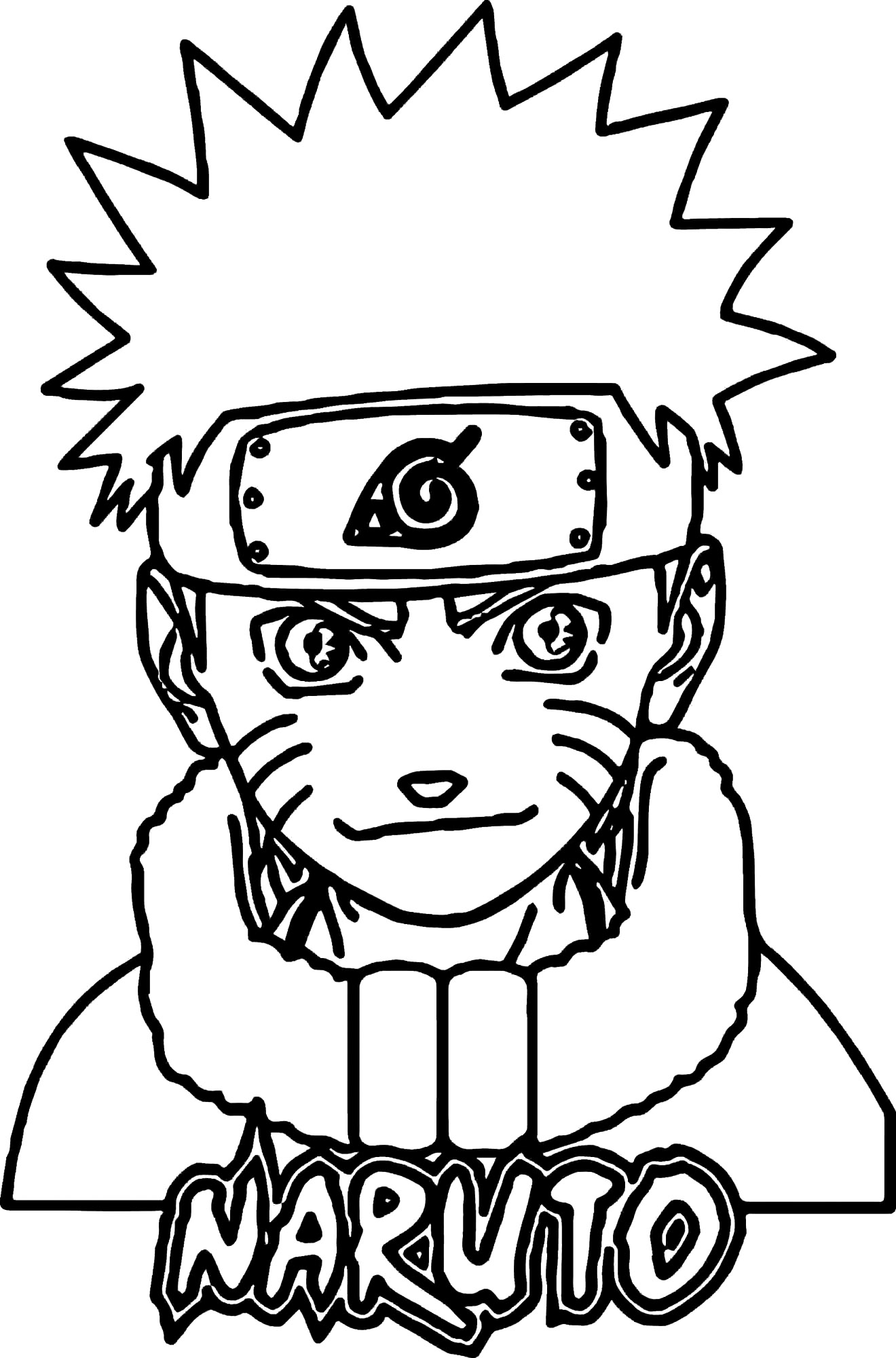 Pagina da colorare di Naruto nell'infanzia