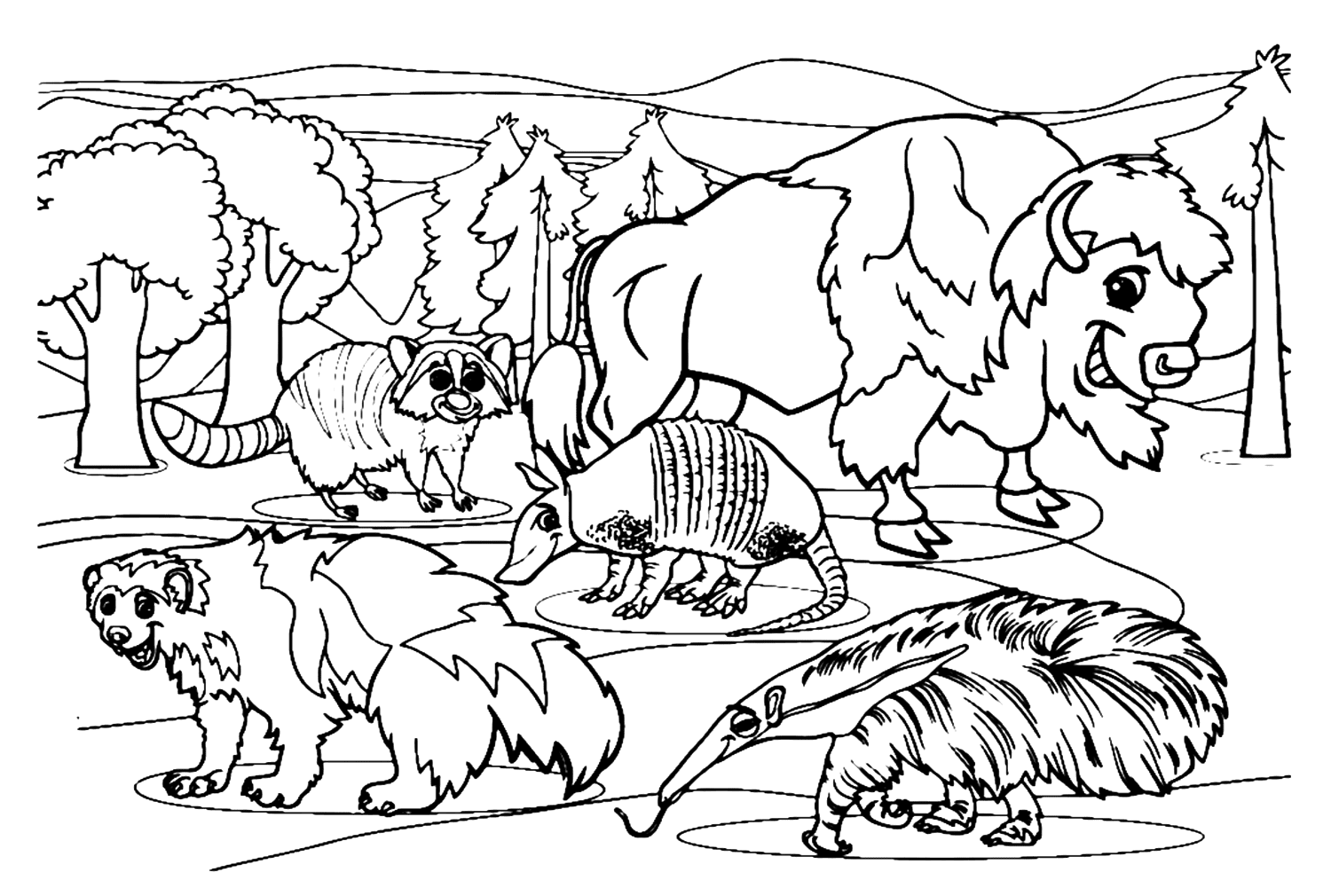 Oso hormiguero y otros mamíferos del oso hormiguero