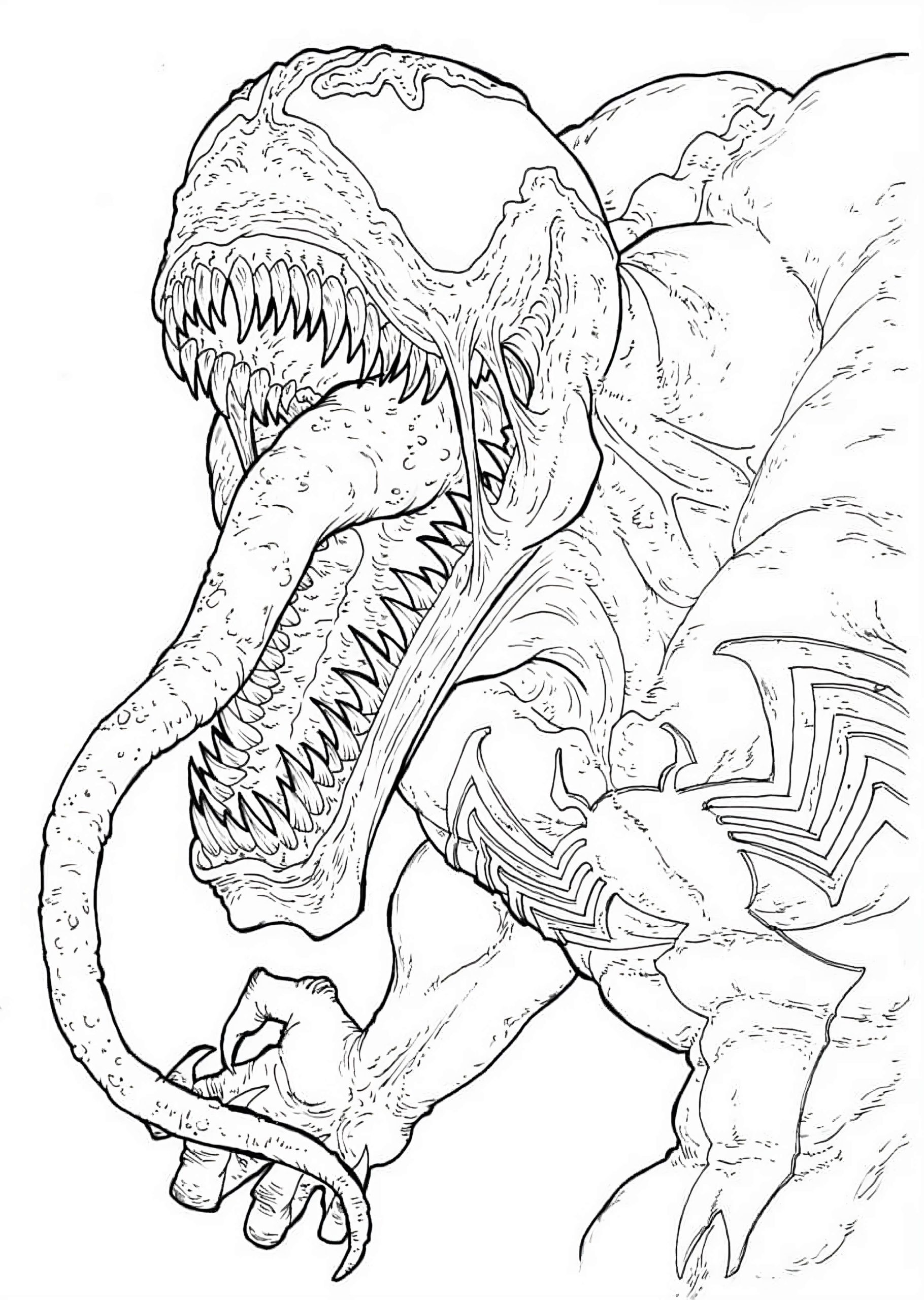 Creepy Mouth Venom Coloring Pages