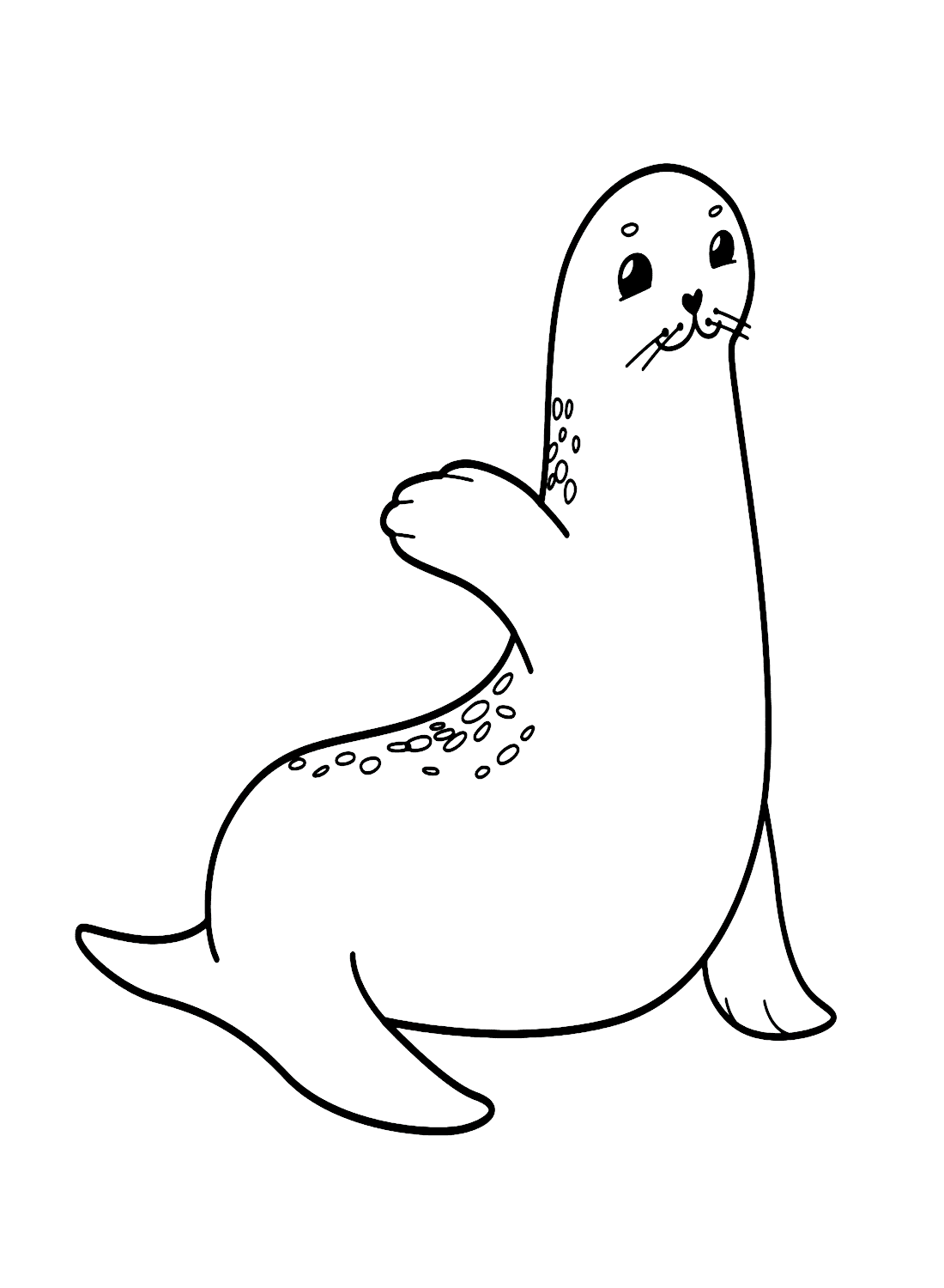 Cute Cartoon Sea Lion Coloring Page - Free Printable Coloring Pages
