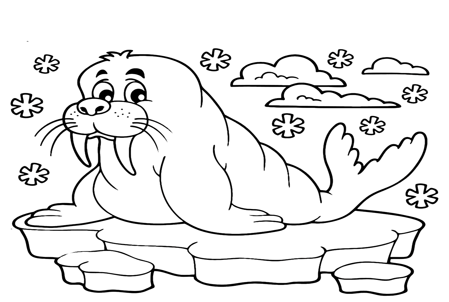 Cute Walrus Coloring Pages