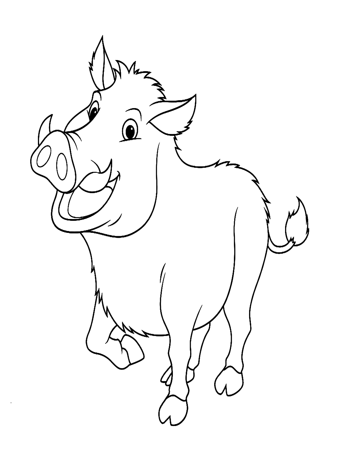 Excited Boar Coloring Page - Free Printable Coloring Pages