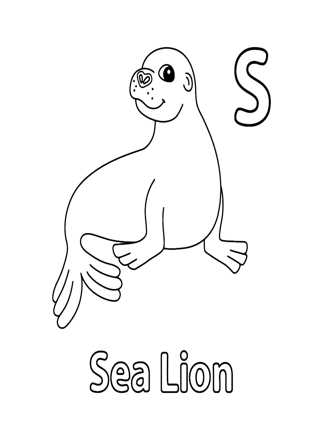 Буква S для морского льва из Морского льва