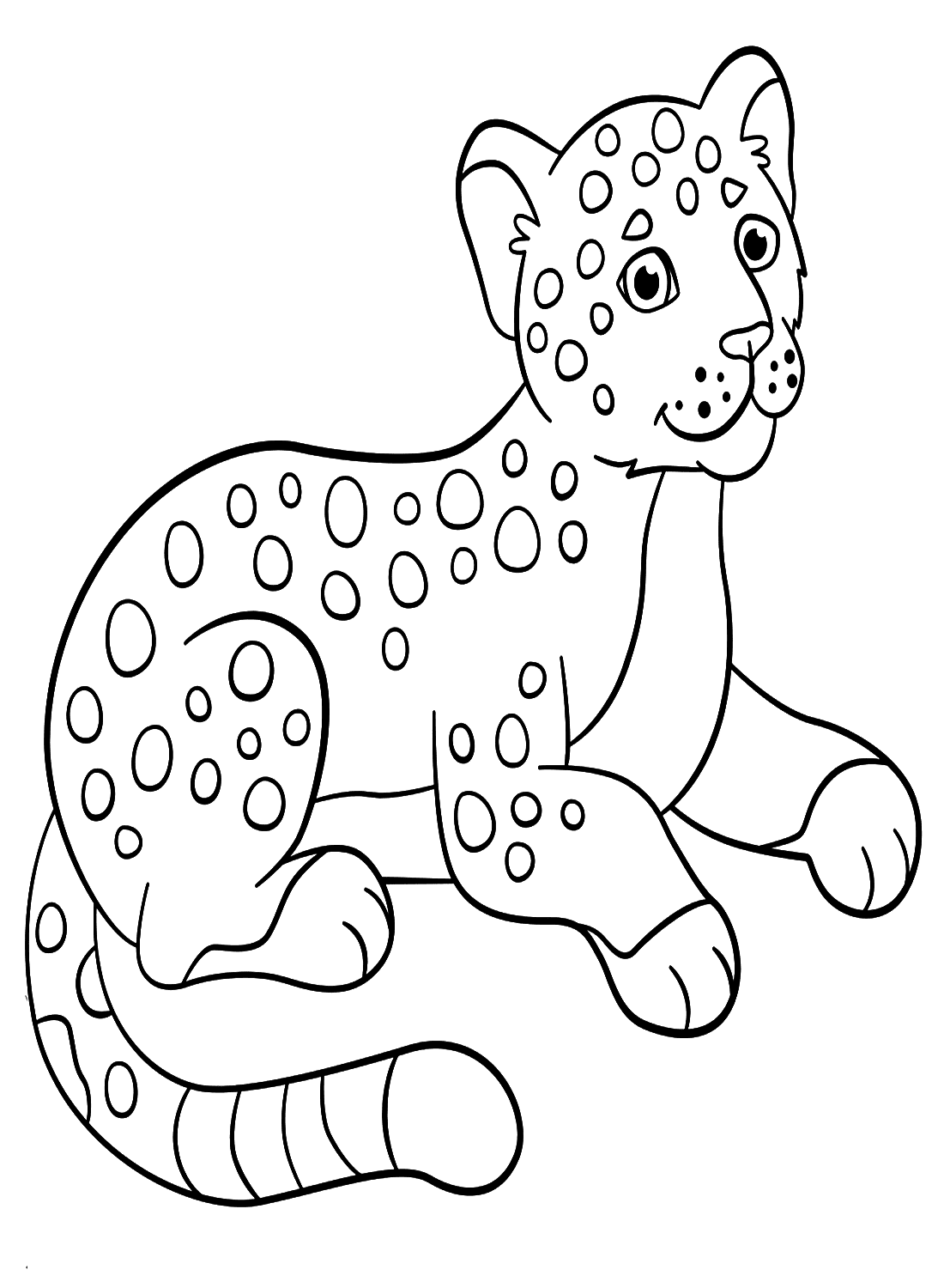 Lovely Jaguar Resting Coloring Page - Free Printable Coloring Pages
