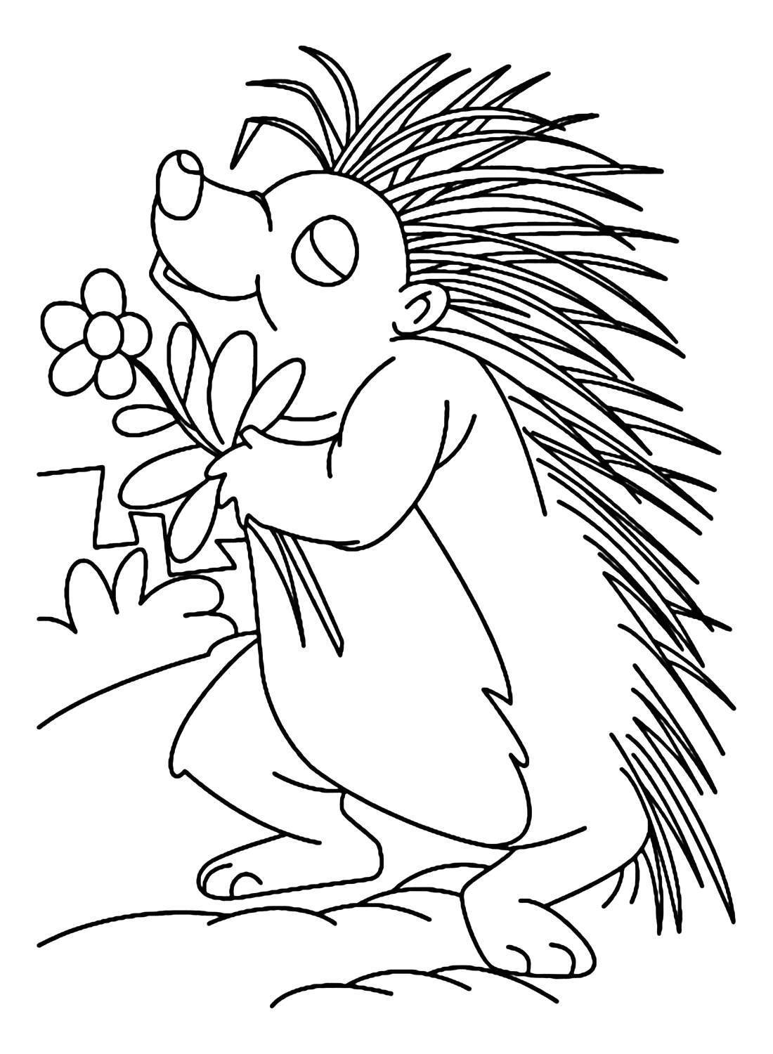 Раскраска Дикобраз, которую можно скачать с сайта Porcupine