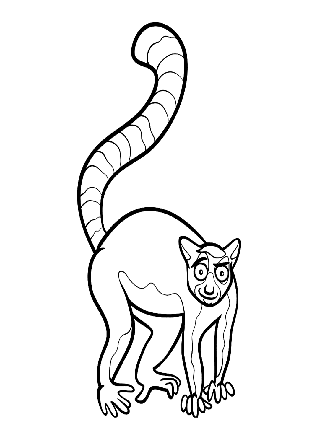 Ring Tailed Lemur Coloring Page - Free Printable Coloring Pages