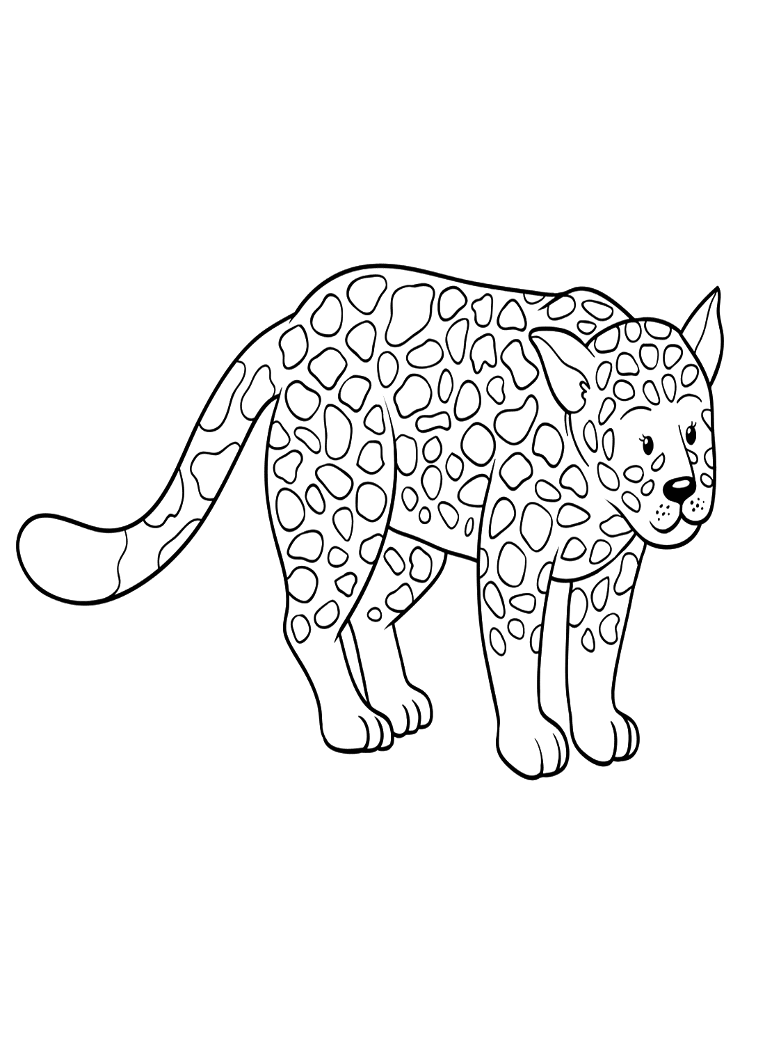 Simple Jaguar Coloring Page - Free Printable Coloring Pages