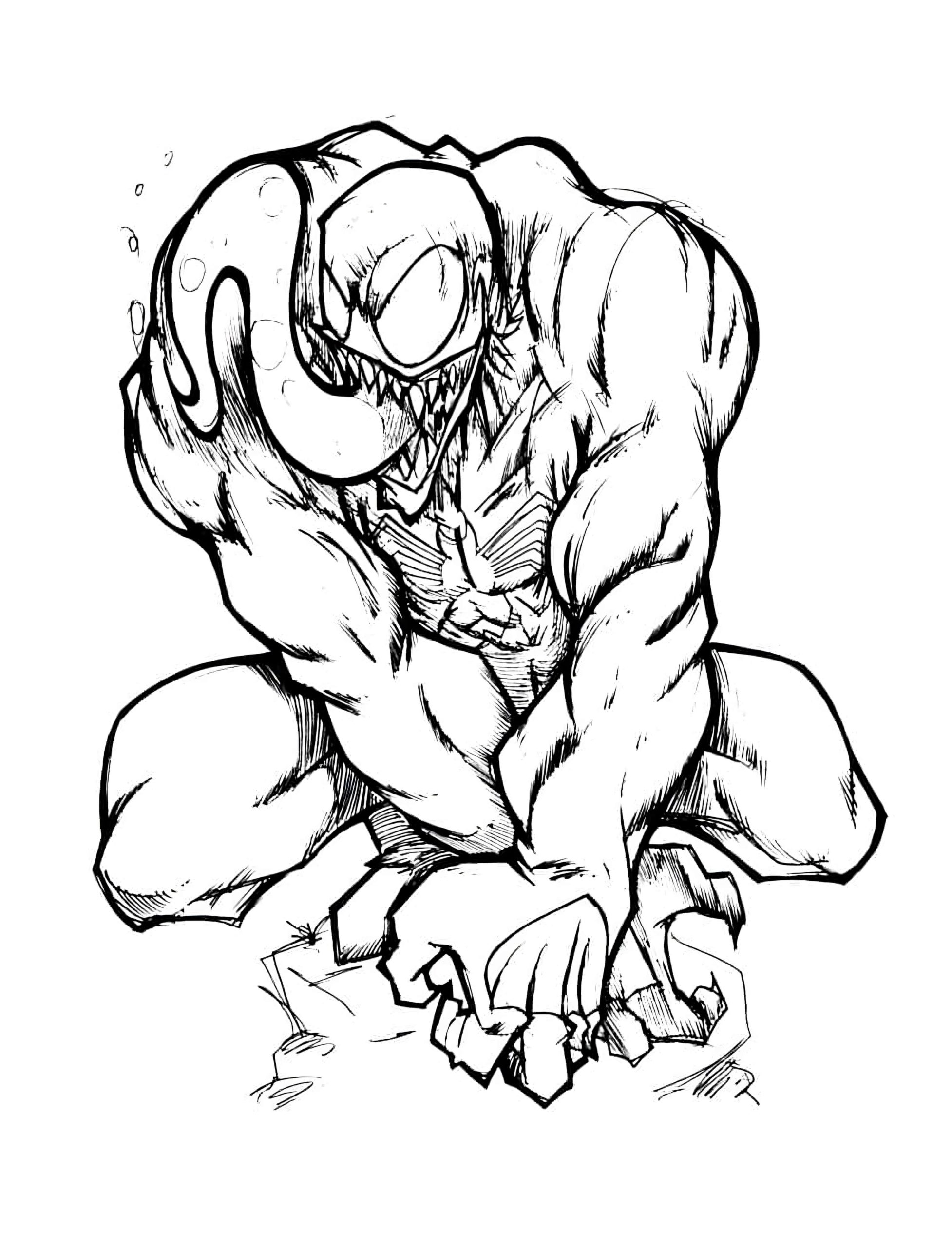 Venom Licking Lips Coloring Page