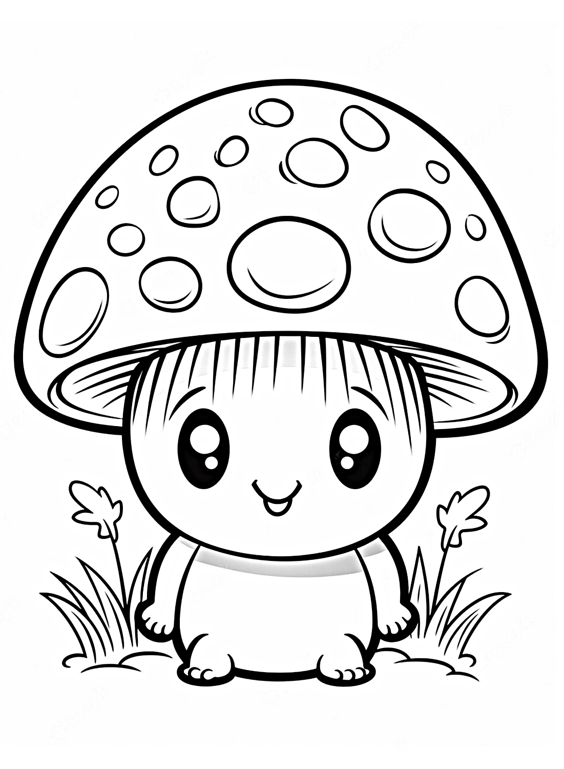 A baby mushroom coloring picture
