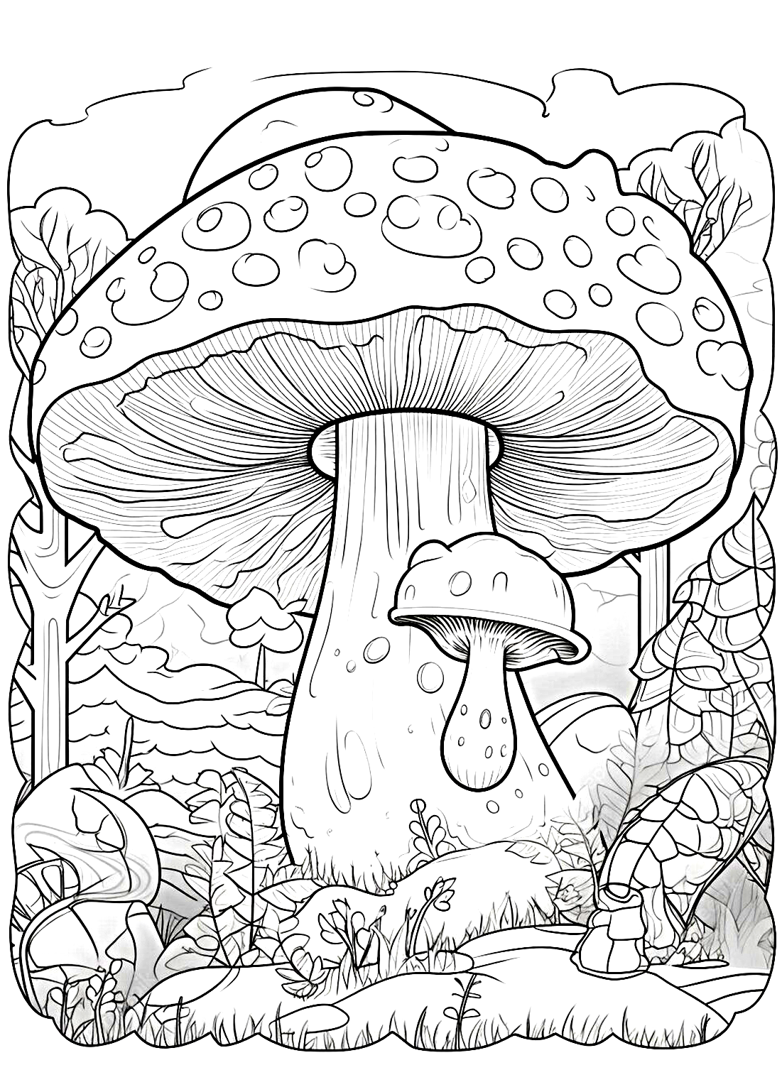 蘑菇中的巨型蘑菇图片