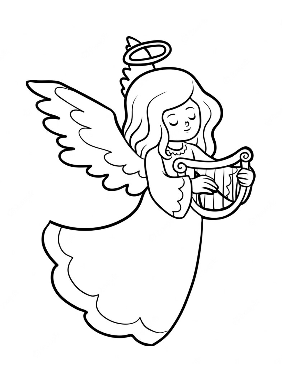 A lovely angel coloring page